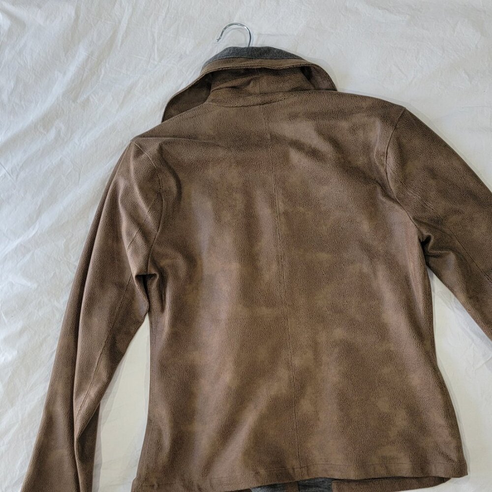 Stars faux leather zip up jacket, - Picture 3 of 3